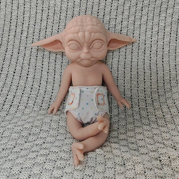 34cm Cute Elf Doll Adorable Platinum Silicone Reborn Baby Girl Doll ​Unpainted - Picture 12 of 13